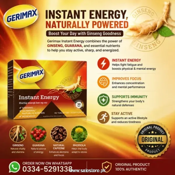 Gerimax Ginseng Tablets Instant Energy In Pakistan