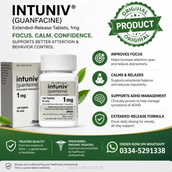 Intuniv Guanfacine 1mg Tablets In Pakistan